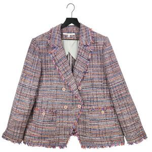 Veronica Beard Multicolor Tweed Double-Breasted Blazer